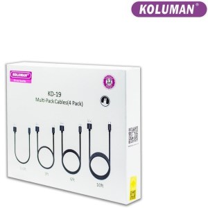کابل تبدیل USB به USB-C کلومن مدل kd-P19 مجموعه 4 عددی